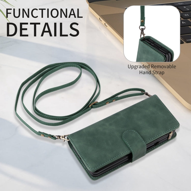 For Samsung Galaxy Z Fold6 5G Crossbody Multi-card Slot Wallet Zipper Leather Phone Case