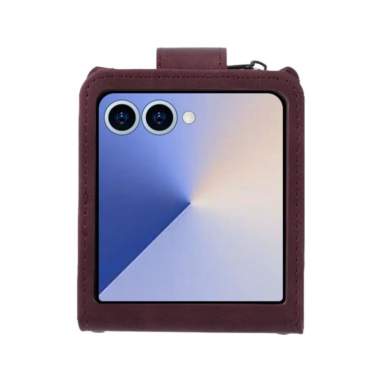For Samsung Galaxy Z Flip7 5G Crossbody Multi-card Slot Wallet Zipper Leather Phone Case