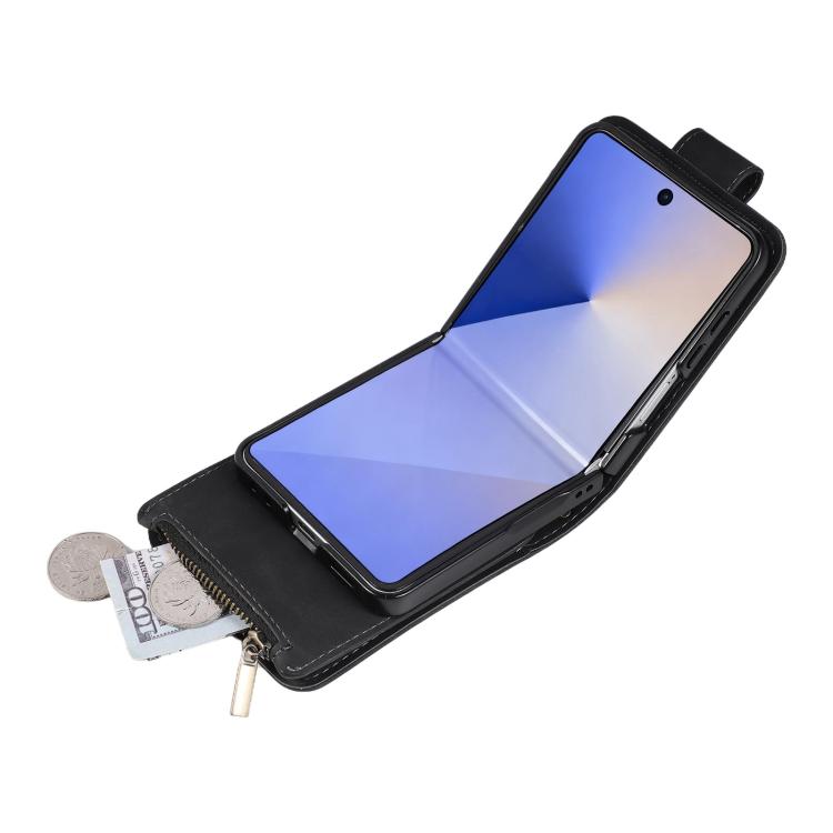 For Samsung Galaxy Z Flip7 5G Crossbody Multi-card Slot Wallet Zipper Leather Phone Case