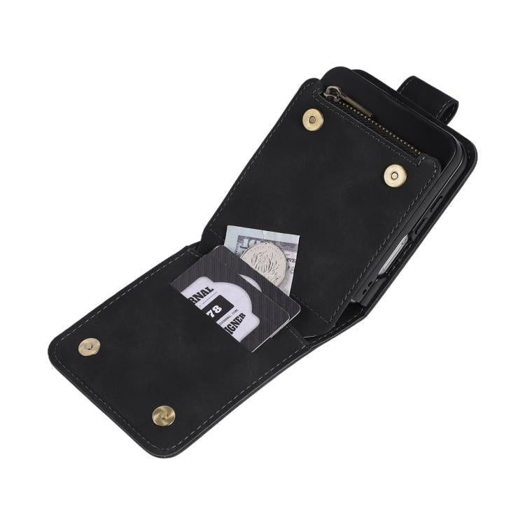 For Samsung Galaxy Z Flip7 5G Crossbody Multi-card Slot Wallet Zipper Leather Phone Case