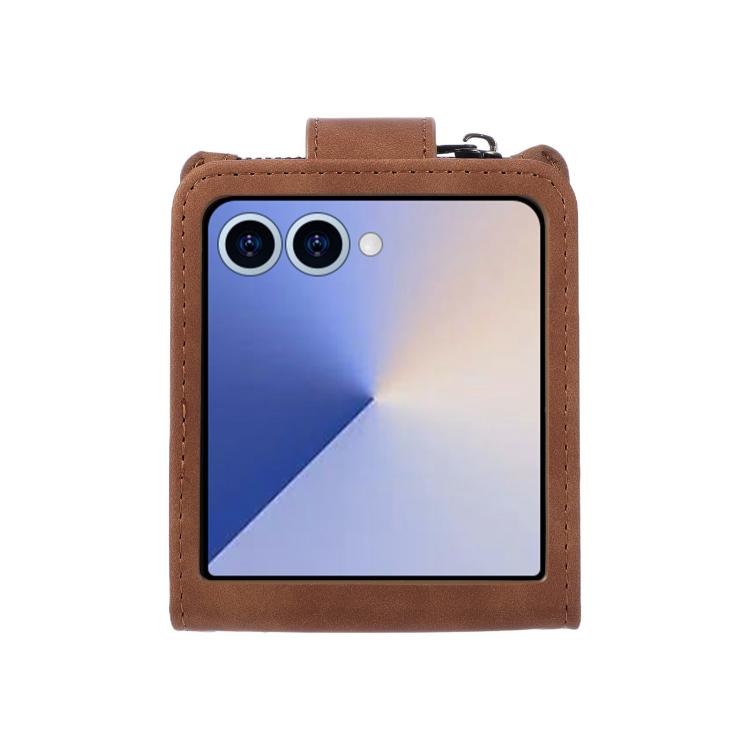 For Samsung Galaxy Z Flip7 5G Crossbody Multi-card Slot Wallet Zipper Leather Phone Case