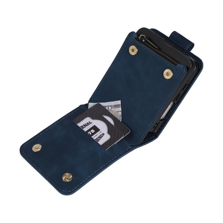 For Samsung Galaxy Z Flip7 5G Crossbody Multi-card Slot Wallet Zipper Leather Phone Case