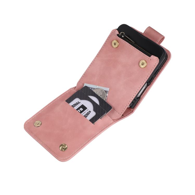 For Samsung Galaxy Z Flip7 5G Crossbody Multi-card Slot Wallet Zipper Leather Phone Case