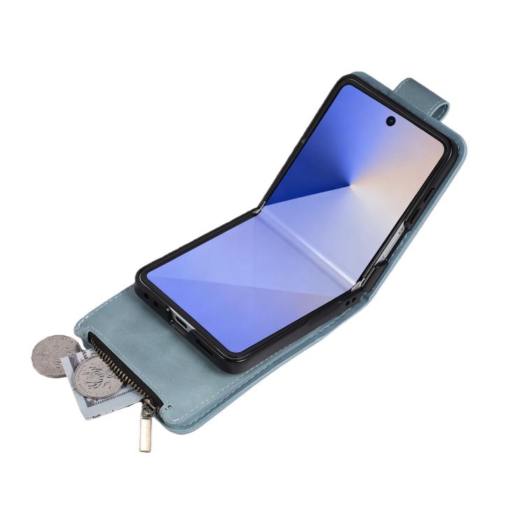 For Samsung Galaxy Z Flip7 5G Crossbody Multi-card Slot Wallet Zipper Leather Phone Case