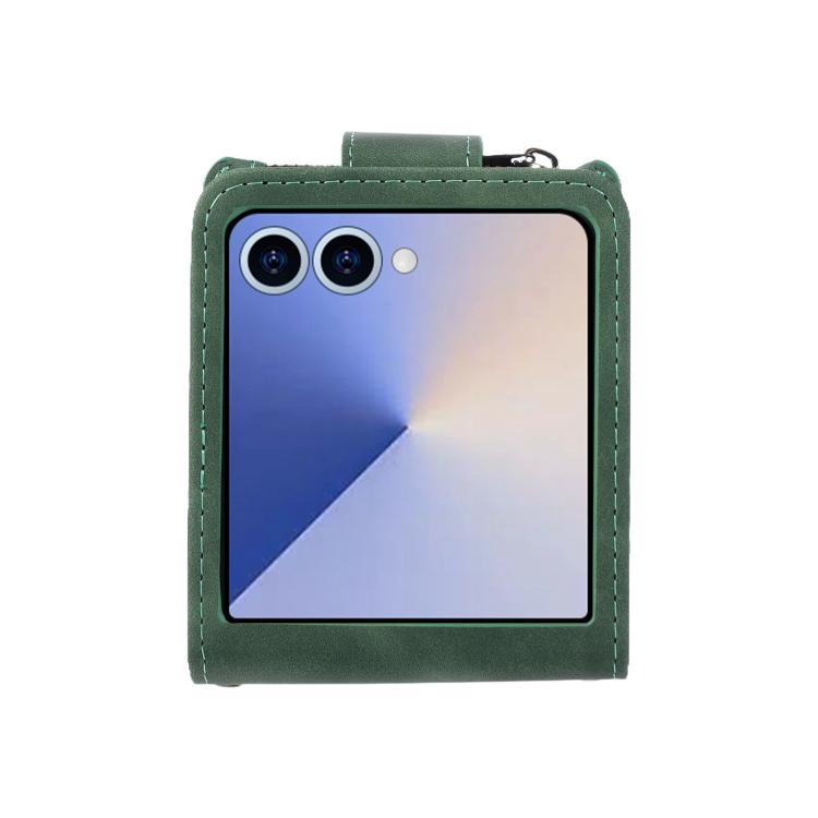 For Samsung Galaxy Z Flip7 5G Crossbody Multi-card Slot Wallet Zipper Leather Phone Case