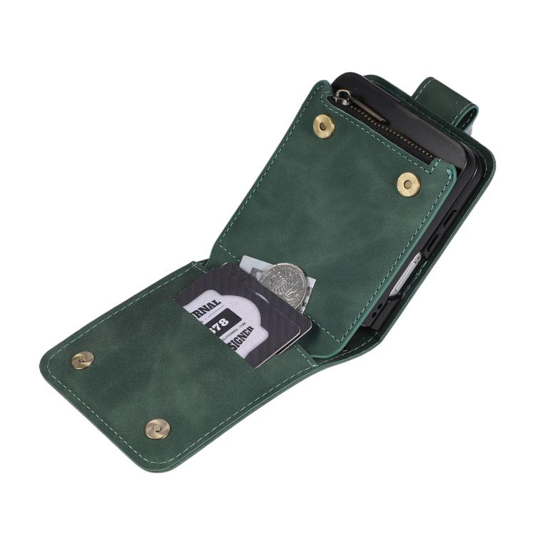 For Samsung Galaxy Z Flip7 5G Crossbody Multi-card Slot Wallet Zipper Leather Phone Case