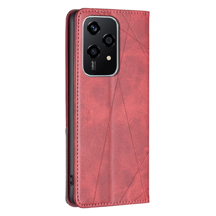 For Honor 200 Lite Global Rhombus Texture Magnetic Leather Phone Case