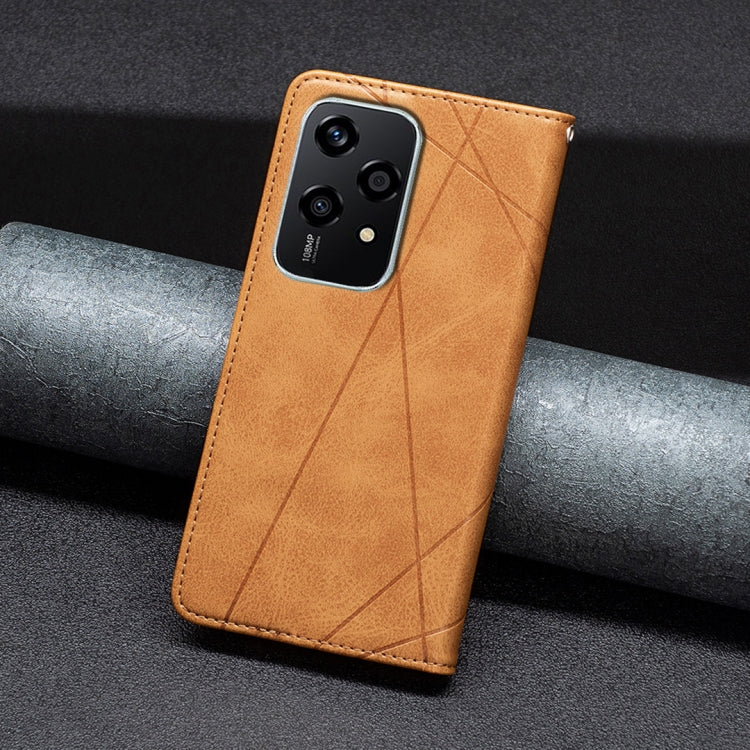 For Honor 200 Lite Global Rhombus Texture Magnetic Leather Phone Case