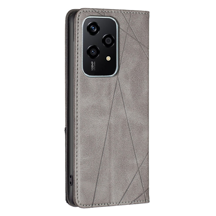 For Honor 200 Lite Global Rhombus Texture Magnetic Leather Phone Case