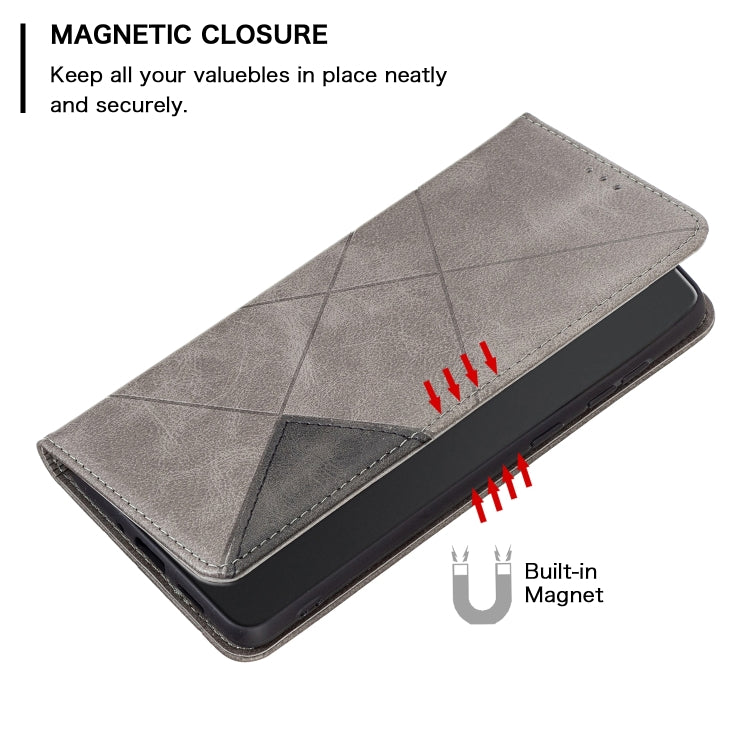 For Honor 200 Lite Global Rhombus Texture Magnetic Leather Phone Case