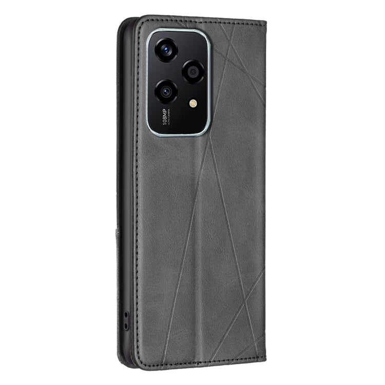 For Honor 200 Lite Global Rhombus Texture Magnetic Leather Phone Case