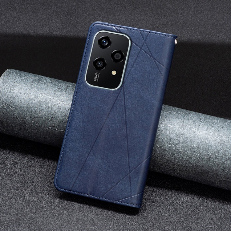 For Honor 200 Lite Global Rhombus Texture Magnetic Leather Phone Case