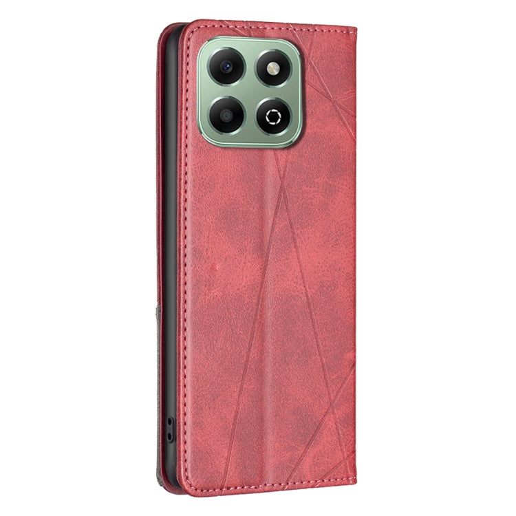 For Honor X6b Rhombus Texture Magnetic Leather Phone Case