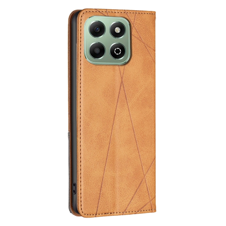 For Honor X6b Rhombus Texture Magnetic Leather Phone Case