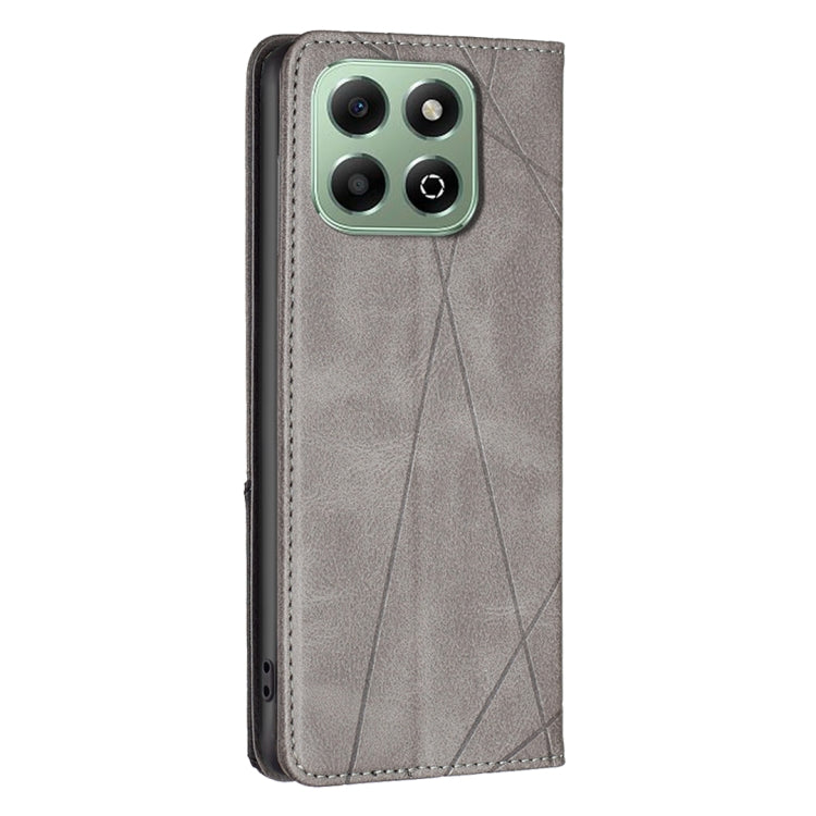 For Honor X6b Rhombus Texture Magnetic Leather Phone Case