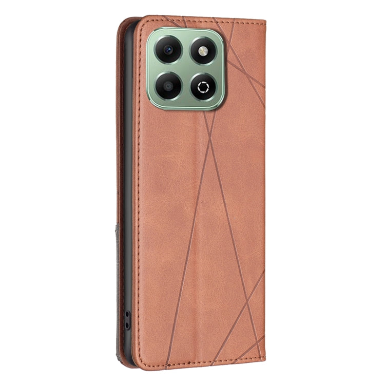 For Honor X6b Rhombus Texture Magnetic Leather Phone Case