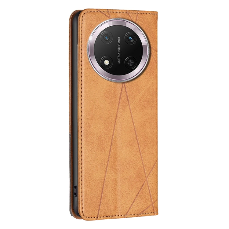 For Honor X9c 5G Global Rhombus Texture Magnetic Leather Phone Case