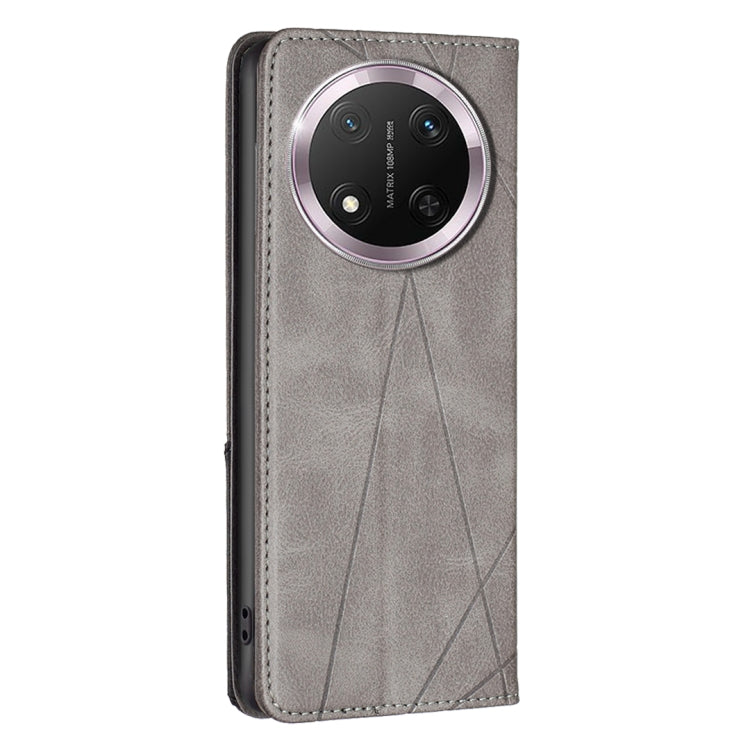For Honor X9c 5G Global Rhombus Texture Magnetic Leather Phone Case