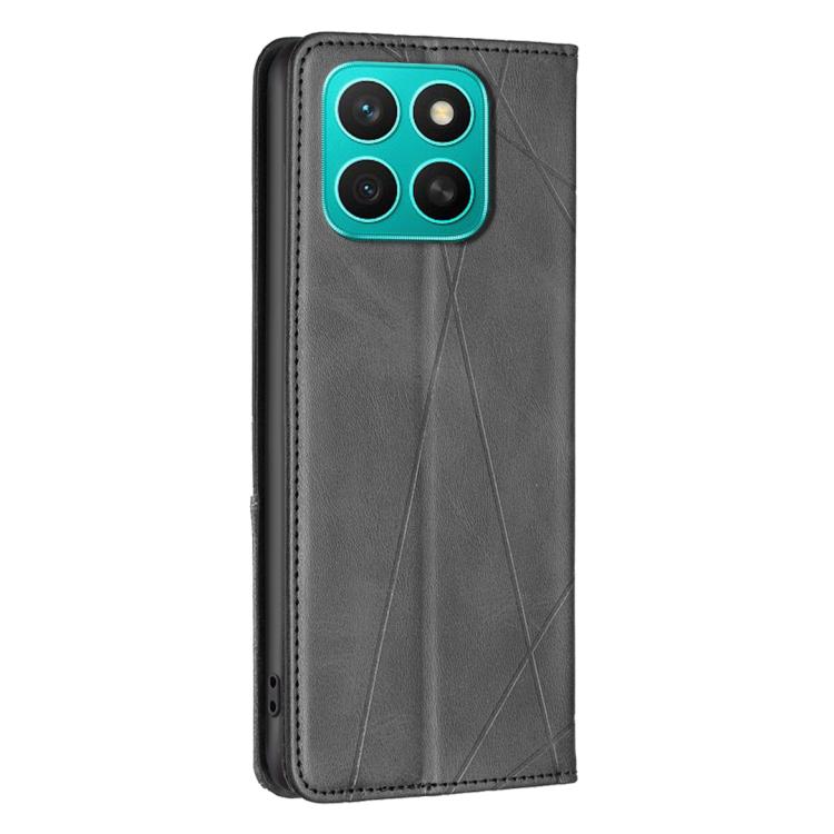 For Honor X8c 4G Rhombus Texture Magnetic Leather Phone Case