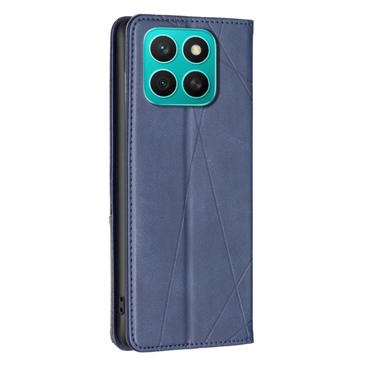 For Honor X8c 4G Rhombus Texture Magnetic Leather Phone Case