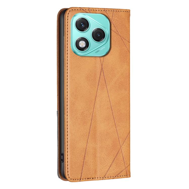 For Honor 400 Lite Global Rhombus Texture Magnetic Leather Phone Case