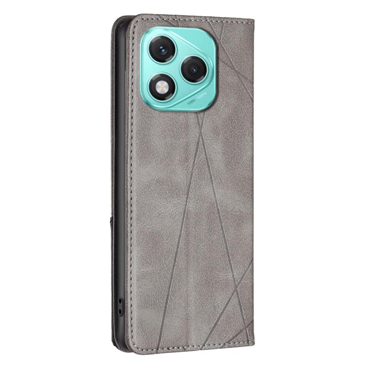 For Honor 400 Lite Global Rhombus Texture Magnetic Leather Phone Case