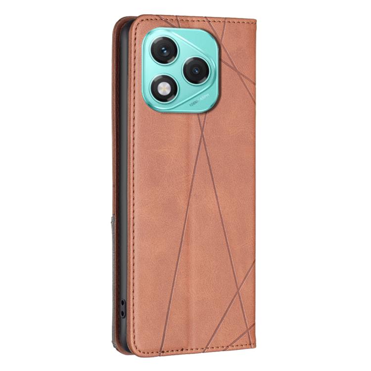 For Honor 400 Lite Global Rhombus Texture Magnetic Leather Phone Case