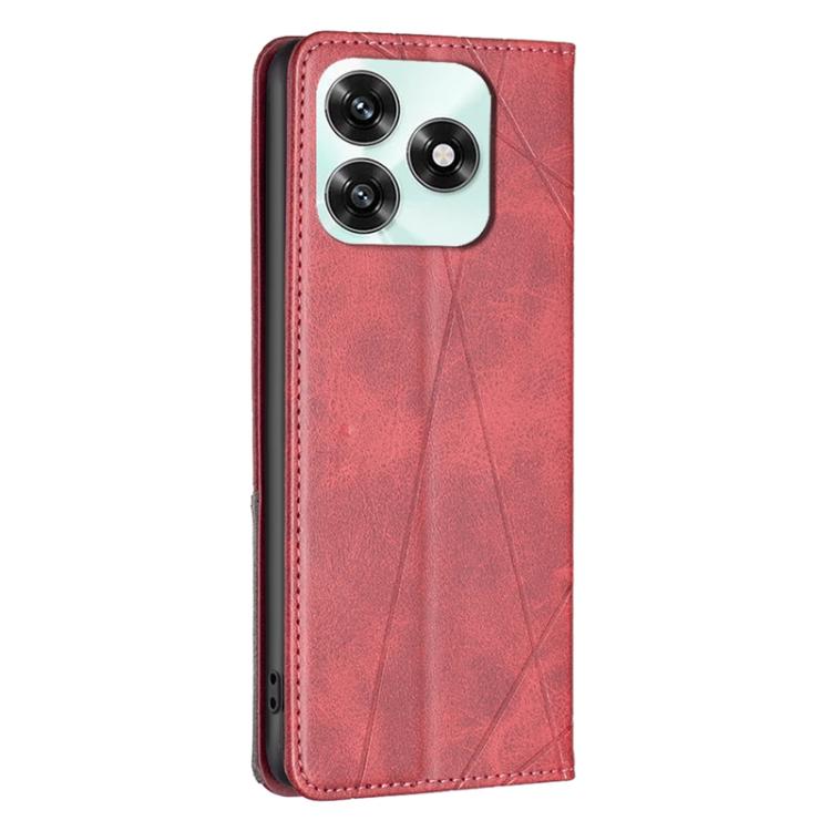 For Honor X5c 4G / X5c Plus Rhombus Texture Magnetic Leather Phone Case