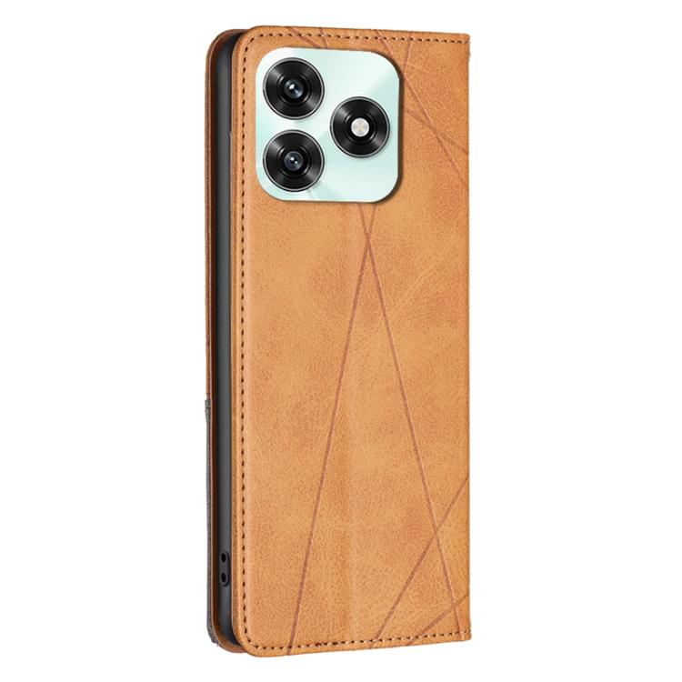 For Honor X5c 4G / X5c Plus Rhombus Texture Magnetic Leather Phone Case