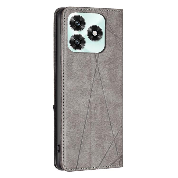 For Honor X5c 4G / X5c Plus Rhombus Texture Magnetic Leather Phone Case