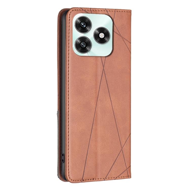 For Honor X5c 4G / X5c Plus Rhombus Texture Magnetic Leather Phone Case
