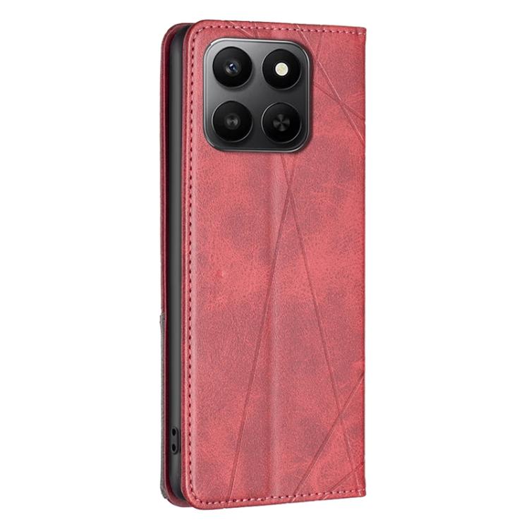 For Honor X7d 5G Rhombus Texture Magnetic Leather Phone Case
