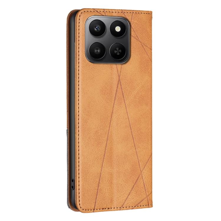 For Honor X7d 5G Rhombus Texture Magnetic Leather Phone Case