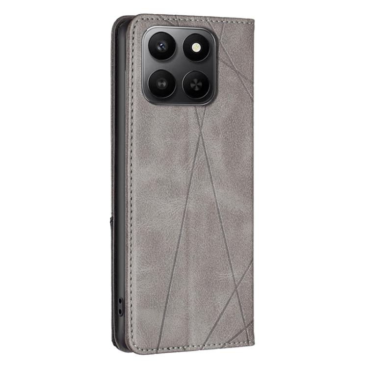 For Honor X7d 5G Rhombus Texture Magnetic Leather Phone Case