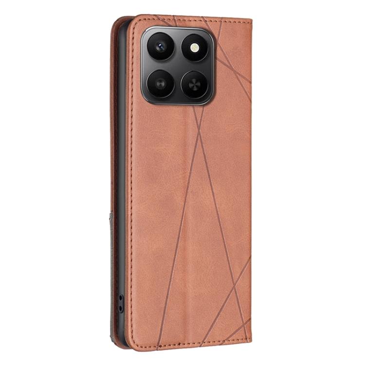 For Honor X7d 5G Rhombus Texture Magnetic Leather Phone Case