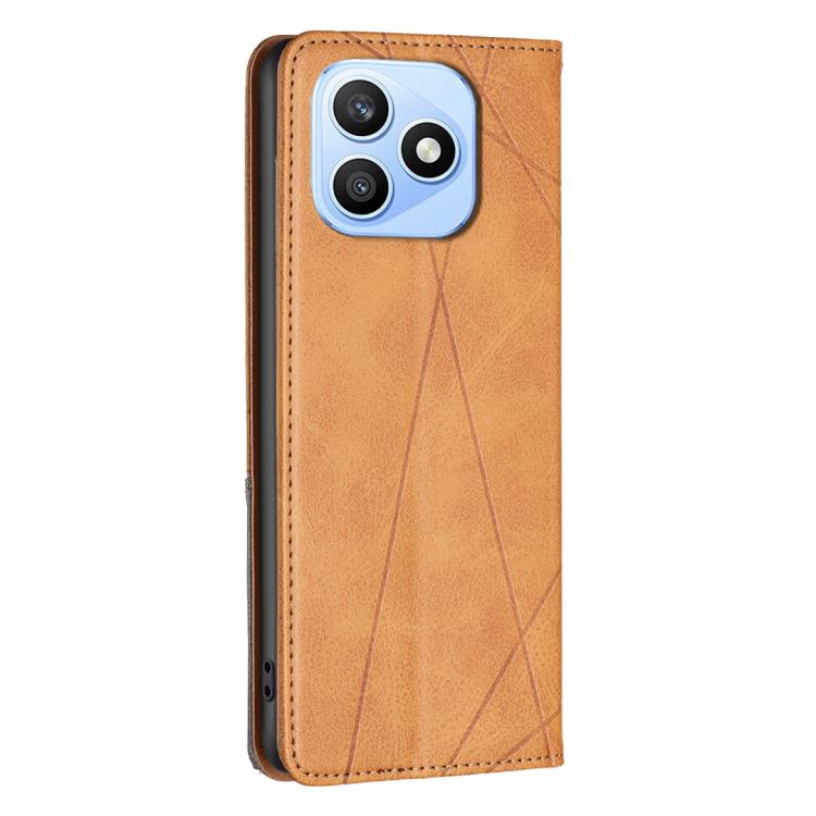 For Honor X8d 4G Rhombus Texture Magnetic Leather Phone Case