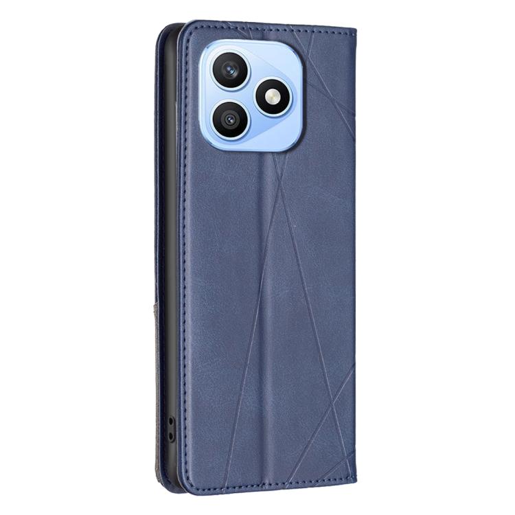 For Honor X8d 4G Rhombus Texture Magnetic Leather Phone Case