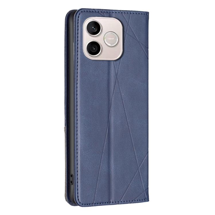 For Honor 600 Lite Global Rhombus Texture Magnetic Leather Phone Case