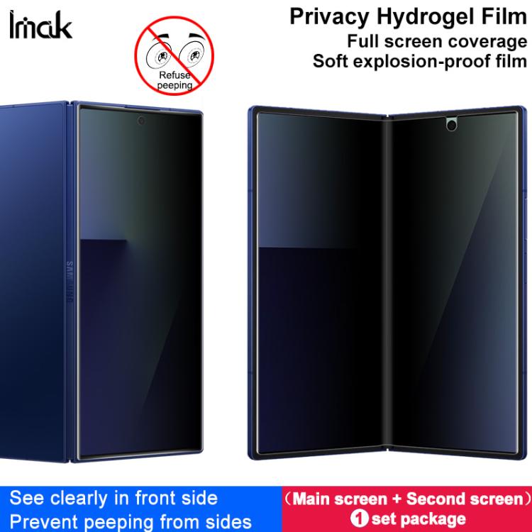 For Samsung Galaxy Z Fold7 5G 1 Sets imak Privacy Curved Full Screen Hydrogel Film  - Outer Screen + Inner Screen
