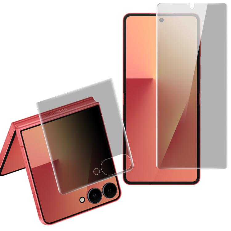 For Samsung Galaxy Z Flip7 5G 1 Sets imak Privacy Curved Full Screen Hydrogel Film  - Outer Screen + Inner Screen