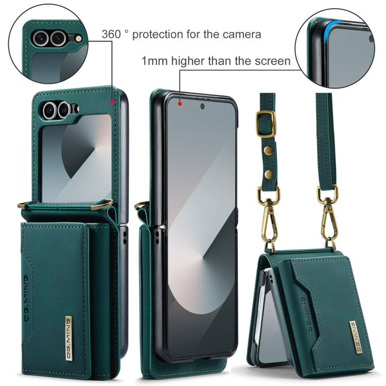 For Samsung Galaxy Z Flip6 DG.MING M2 Series Card Bag Magnetic Leather Phone Case