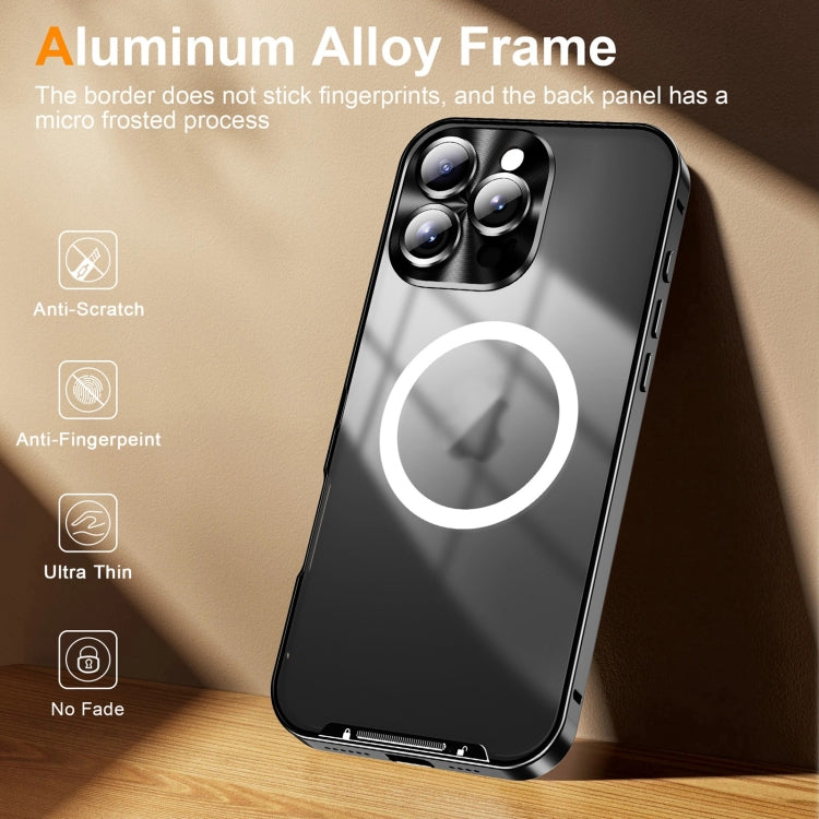 For iPhone 16 Pro Frosted MagSafe Magnetic Metal Phone Case