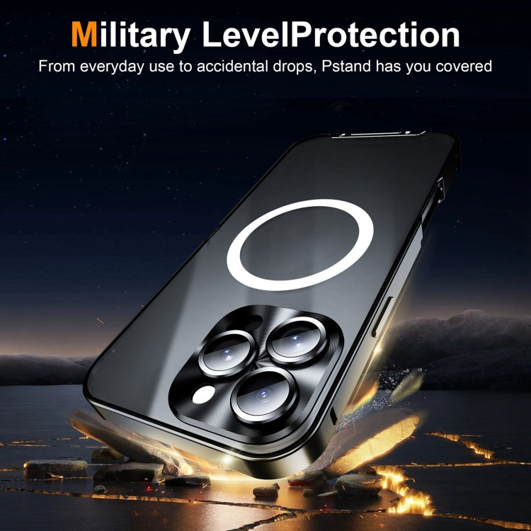 For iPhone 16 Pro Frosted MagSafe Magnetic Metal Phone Case
