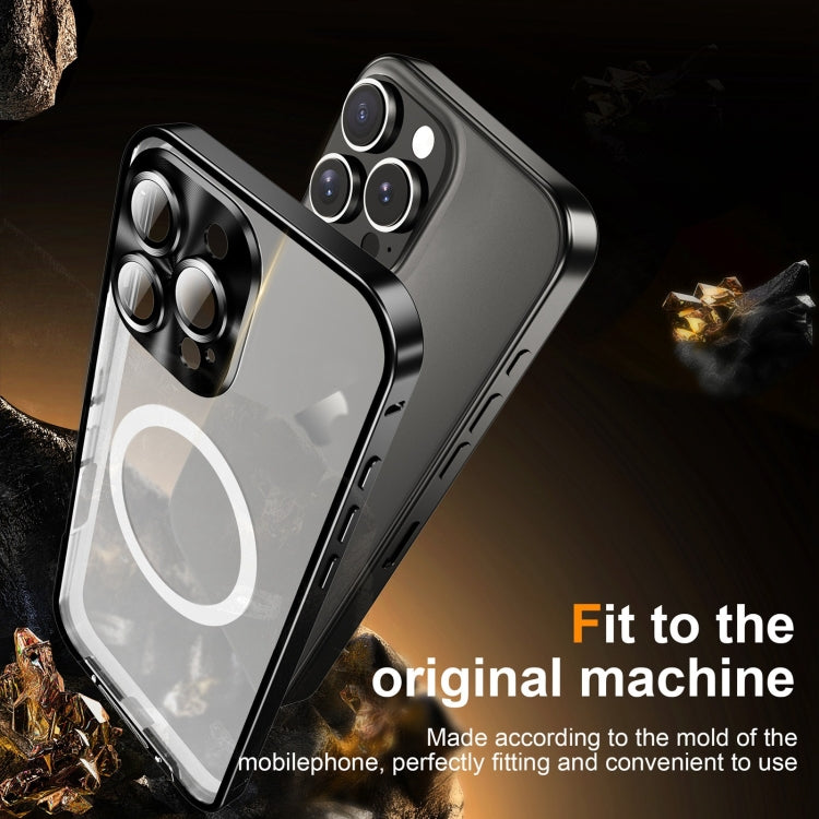 For iPhone 16 Pro Frosted MagSafe Magnetic Metal Phone Case