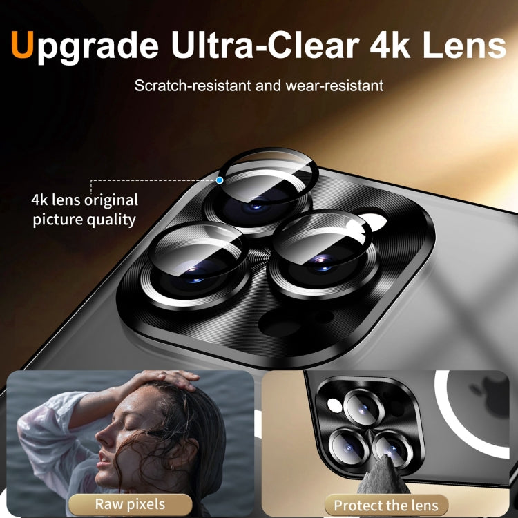 For iPhone 16 Pro Frosted MagSafe Magnetic Metal Phone Case