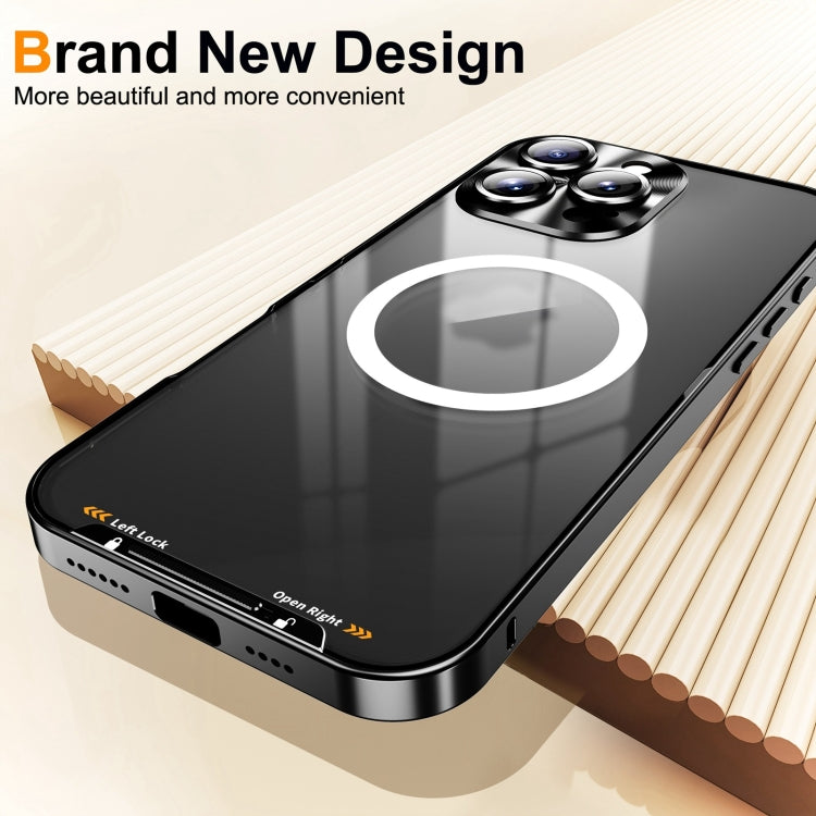 For iPhone 16 Pro Frosted MagSafe Magnetic Metal Phone Case