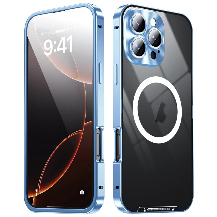 For iPhone 16 Pro Frosted MagSafe Magnetic Metal Phone Case