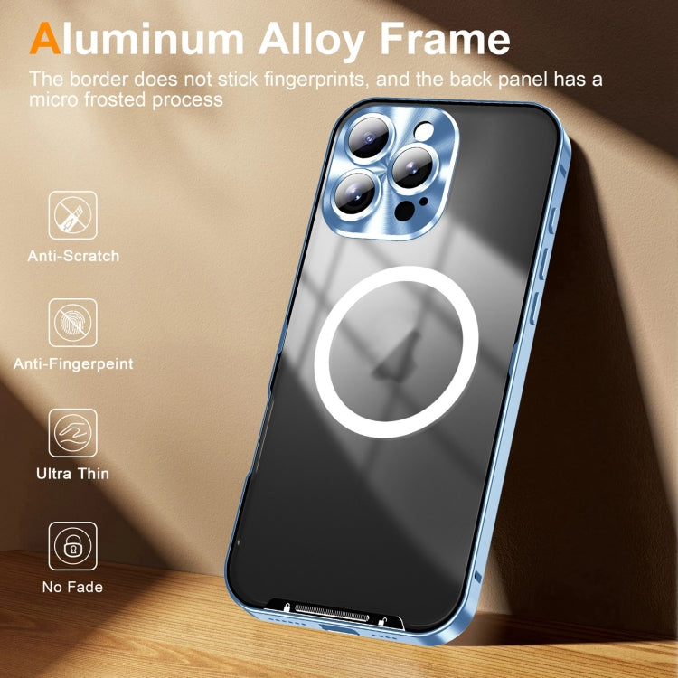 For iPhone 16 Pro Frosted MagSafe Magnetic Metal Phone Case