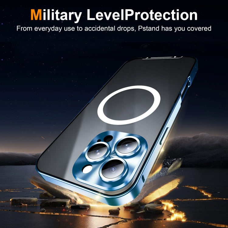 For iPhone 16 Pro Frosted MagSafe Magnetic Metal Phone Case