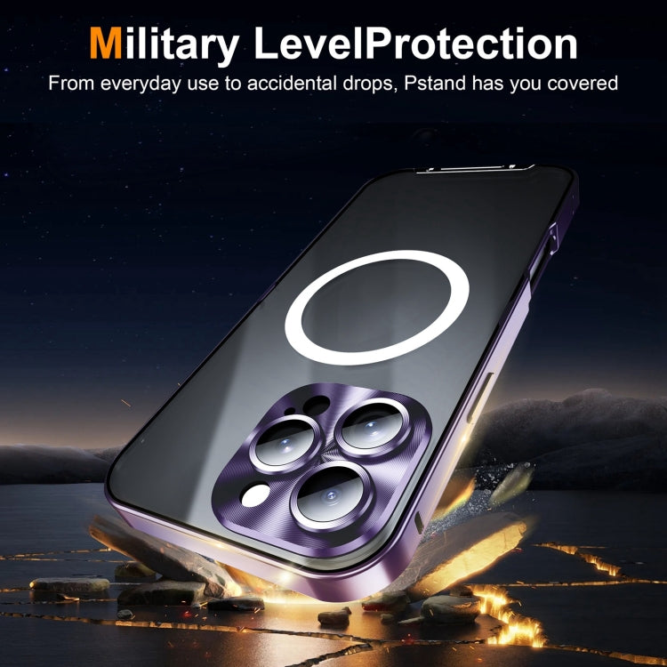 For iPhone 16 Pro Frosted MagSafe Magnetic Metal Phone Case